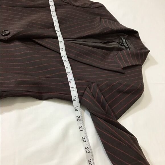 Lafayette 148 Wool Blazer Brown Red Pinstripes Single Button Blazer Size 4 - Picture 6 of 10